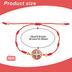 6шт. набор браслетов из сплава с медалью Святого Бенедикта BJEW-AN0001-68