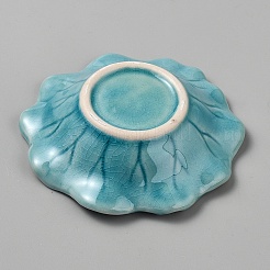 Lotusblatt Keramik Schmuck dekorative Teller&nbsp;AJEW-WH0766-84B