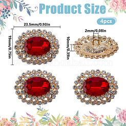 4 шт. пуговицы из сплава с двумя отверстиями и стеклянной ножкой&nbsp;FIND-DR0001-99D