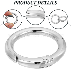 合金スプリングゲートリング32個  リング  プラチナ  25x4mm&nbsp;FIND-CN0002-50