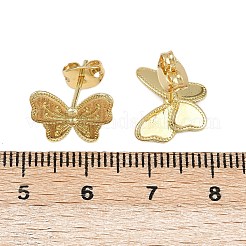 Серьги-гвоздики в форме бабочки из латуни&nbsp;EJEW-C152-02G