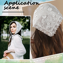 1 bandeau foulard triangulaire en dentelle&nbsp;AJEW-CY0001-62A