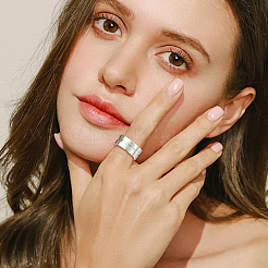 16 stücke 8 stile 201 edelstahl geriffelte finger ring einstellungen&nbsp;STAS-SC0010-57