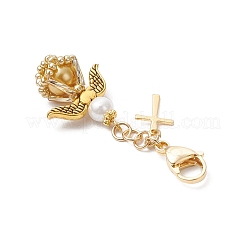 Подвеска в виде ангела из стеклянного жемчуга и стеклянных бусин&nbsp;HJEW-MZ00265-01