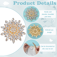 2 шт. броши из цветочного сплава&nbsp;JEWB-FG0001-31B