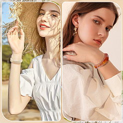 6шт 6-х цветные акриловые браслеты для женщин BJEW-ME0001-03B