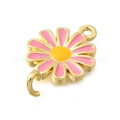 Подвески-соединители в виде цветков из латуни с эмалью&nbsp;LS-KK-C121-04G-02