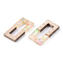 Подвески из прозрачной смолы и белого дерева&nbsp;RESI-N039-27