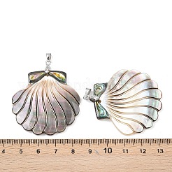 Подвески из натуральной ракушки пауа и черной ракушки-губы&nbsp;KK-C135-10B