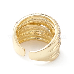 Открытое кольцо-манжета с цветком из прозрачного циркония&nbsp;LS-RJEW-C056-10G