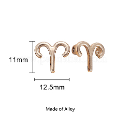 24本2セット合金チャーム  12星座  ゴールドカラー  11x12.5mm  12個/セット&nbsp;PALLOY-CJ0001-125