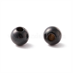 202ステンレスビーズ  片穴  ラウンド  電気泳動黒  6x5.5mm  半分穴：2mm&nbsp;STAS-M295-01EB-02