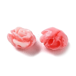 合成サンゴの彫刻された染色ビーズ  花  ミスティローズ  6~7x7x4~5mm  穴：1mm&nbsp;SHEL-K007-05B