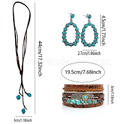 Ожерелья с подвесками из сплава и синтетической бирюзы FS-WG989B2-01