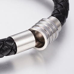 Плетеные браслеты шнур кожаный BJEW-H560-23