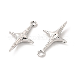 合金ペンダント  長持ちメッキ  カドミウムフリー＆鉛フリー  スター  プラチナ  38x21.5x6mm  穴：2.5mm&nbsp;PALLOY-E024-48P
