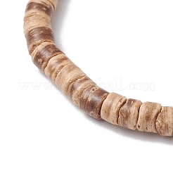 Натуральный кокос с синтетическими бирюзовыми бусинами эластичные браслеты для мужчин и женщин&nbsp;BJEW-JB11739-01