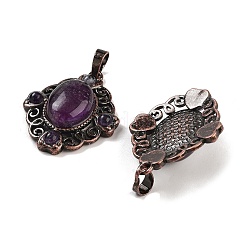 Подвески в форме ромбов из натурального аметиста&nbsp;G-K363-02R-04