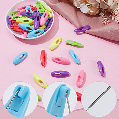 48шт пластиковая овальная брошь&nbsp;JEWB-NB0001-25B