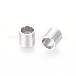 変色しにくい304ステンレススチールチューブビーズ  ステンレス鋼色  5x5mm  穴：4mm&nbsp;X-STAS-G209-02P