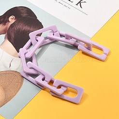 手作りの不透明なアクリルクロスチェーン  溶接されていない  ライラック  43.5x23x4mm  約39.37インチ（1m）/連&nbsp;AJEW-JB00766-01