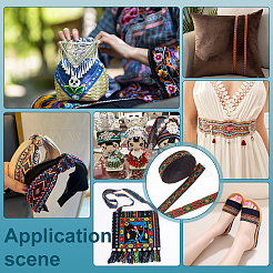 Жаккардовая лента из полиэстера в этническом стиле с ромбами OCOR-WH0100-07