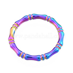 Bague autocollante en bambou en acier inoxydable 201 avec placage ionique (IP) pour femme&nbsp;RJEW-N038-128M
