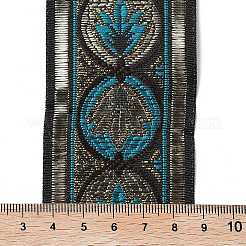 刺繍チロリアンテープ  ジャカードリボン  チロリアンリボン  服飾材料  花柄  ティール  2