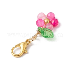 Подвески из натурального окрашенного и нагретого агата в виде цветка HJEW-JM02773