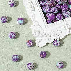 100 шт. окрашенные бусины из натуральной императорской яшмы G-PA0001-19