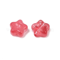 透明ガラスビーズ  スター  焼き付け塗料  クリムゾン  10.5x11x5mm  穴：1mm&nbsp;DGLA-E004-12G