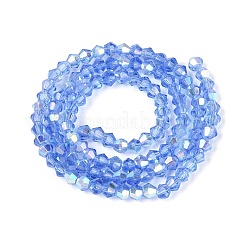 Ab couleur plaqué perles de verre transparent brins&nbsp;GLAA-G127-01-01P