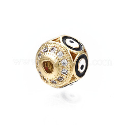 Латунные микро проложить кубического циркония бусы KK-N227-84A