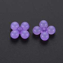 透明なアクリルビーズ  染め  [10]の形  暗い蘭  13x13x5mm  穴：1.5mm  約1510個/500g&nbsp;MACR-S373-02E-04