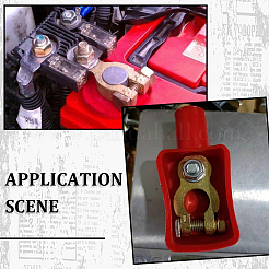 6 шт. 2-цветный резиновый защитный чехол для клемм автомобильного аккумулятора&nbsp;AJEW-SP0003-81