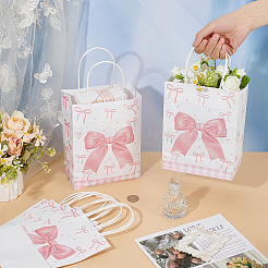 Бантик-печатные бумажные упаковочные пакеты с ручками ABAG-WH0071-002A