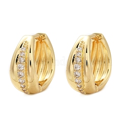 Серьги-кольца из латуни с микропаве из кубического циркония для женщин EJEW-L299-06G