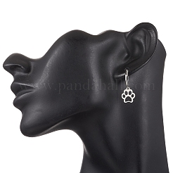 Серьги с застежкой-молнией из нержавеющей стали 304 с принтом лапы EJEW-JE06528