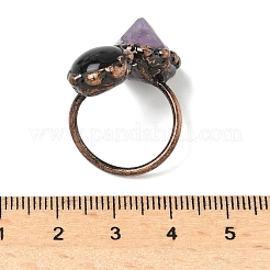 Natürliche Amethyst- und Obsidianringe&nbsp;RJEW-B122-04R-03