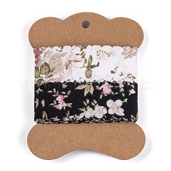 Ruban imprimé fleur en polyester&nbsp;OCOR-A008-04