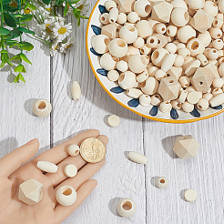 5 стиль необработанные деревянные бусины&nbsp;WOOD-PA0001-21