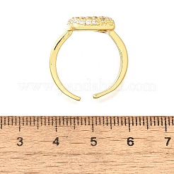 26 шт. латунные открытые кольца-манжеты с микропаве из прозрачного кубического циркония&nbsp;RJEW-R218-01G