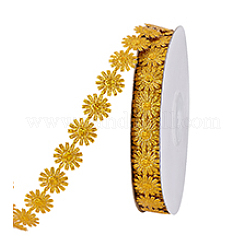Блестящая полиэстеровая цветочная кружевная лента для отделки OCOR-WH0105-095A