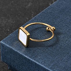 Anillos abiertos de acero inoxidable 304 para mujer&nbsp;RJEW-B161-01G-02