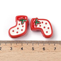 Рождественские украшения тематические непрозрачные акриловые бусины с эмалью OACR-Z021-01F