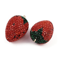 Подвески из сплава глины со стразами&nbsp;RB-P038-05A-G