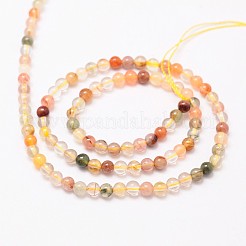 Круглые нити шарик натуральный Rutilated кварц G-L425-36-4mm