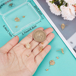 10 шт. латунная фурнитура для сережек-гвоздиков с микропаве из кубического циркония&nbsp;KK-BBC0005-24