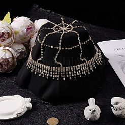 Сетчатые повязки на голову из сплава со стразами&nbsp;OHAR-WH20007-05G-02