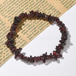 Чипсы натуральный гранат из бисера стрейч браслеты X-BJEW-JB01826-09